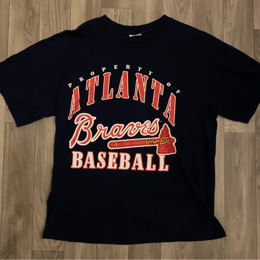 Vintage 90’s MLB Atlanta Braves Shirt Size Medium Retro MLB Lopez #8 1999